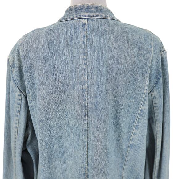 Tommy Hilfiger Jacket Plus Size 3X Blue Cotton Denim Jean Snaps Pockets Vintage - Picture 10 of 16